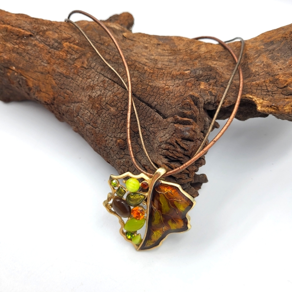Kenneth Cole Leaf Pendant on Rope Necklace